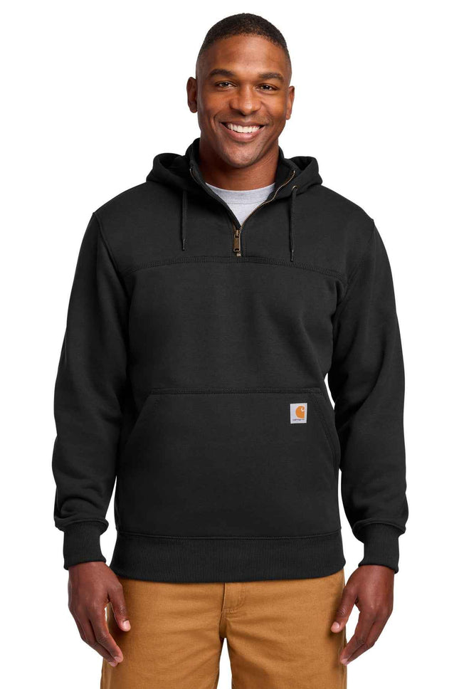Carhartt Rain Defender Paxton Heavyweight Hooded Zip Mock Sweatshirt CT100617 Black