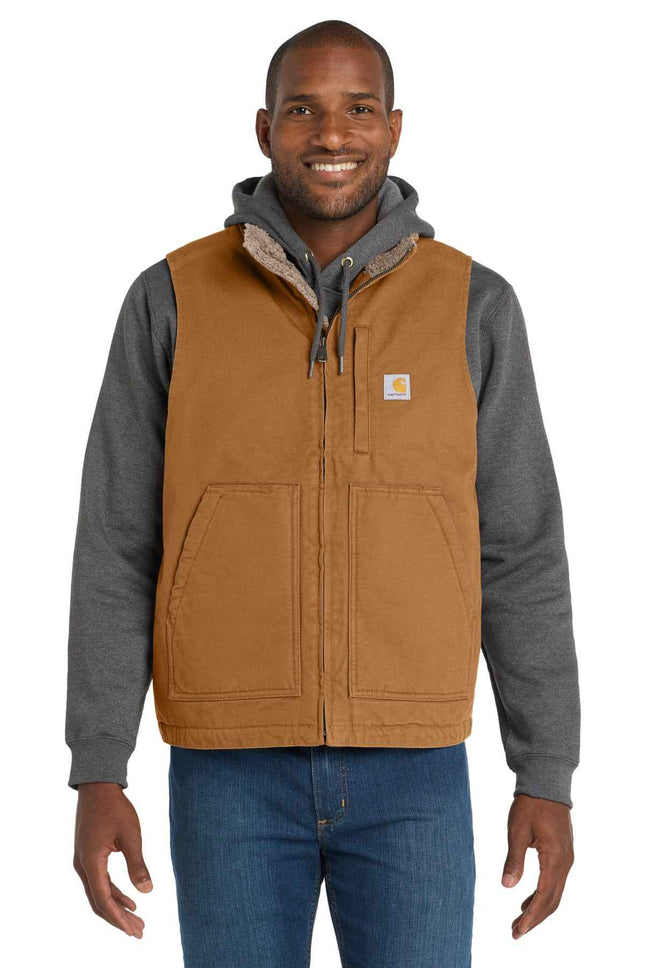 Carhartt SherpaLined Mock Neck Vest CT104277 Carhartt Brown