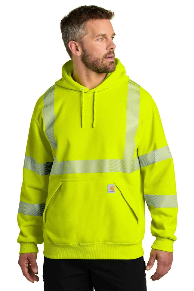 Carhartt ANSI 107 Class 3 Hooded Sweatshirt CT104987 Brite Lime
