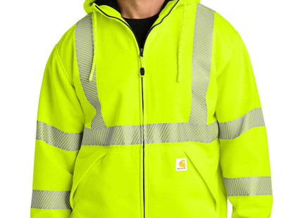 Carhartt ANSI 107 Class 3 Lined FullZip Sweatshirt CT104988 Brite Lime