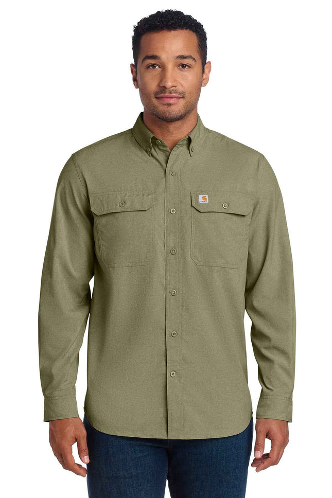 Carhartt Force Solid Long Sleeve Shirt CT105291 Burnt Olive