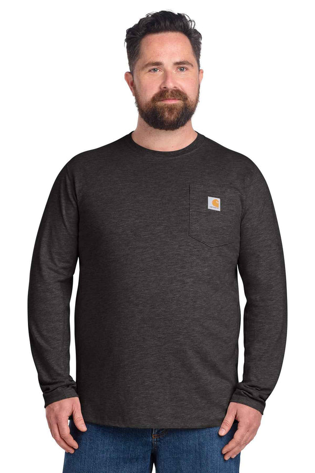 Carhartt Force Long Sleeve Pocket T Shirt CT106656 Carbon Heather