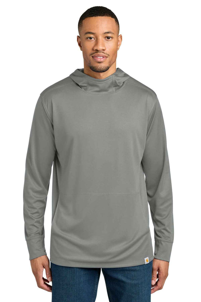 Carhartt Force Sun Defender Long Sleeve Hooded T Shirt CT106923 Asphalt Grey