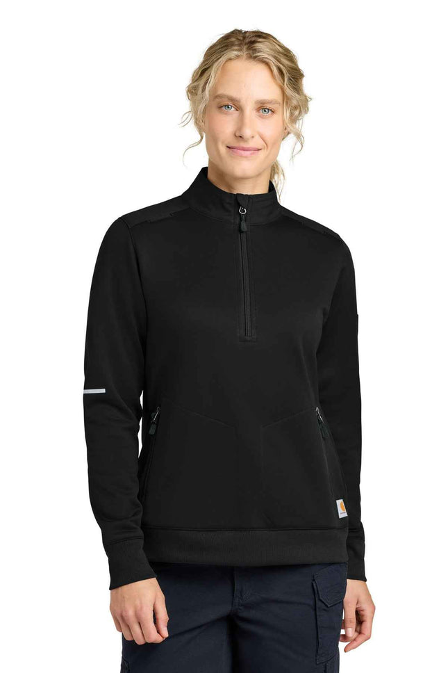 Carhartt Women's FLD & RSCU 1/2Zip MidLayer CTC82912 Black