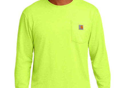 Carhartt Workwear Pocket Long Sleeve T Shirt CTK126 Brite Lime