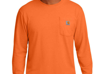 Carhartt Workwear Pocket Long Sleeve T Shirt CTK126 Brite Orange