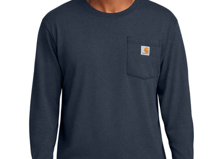 Carhartt Workwear Pocket Long Sleeve T Shirt CTK126 Navy