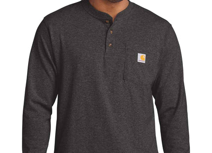 Carhartt Long Sleeve Henley T Shirt CTK128 Carbon Heather