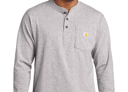 Carhartt Long Sleeve Henley T Shirt CTK128 Heather Grey