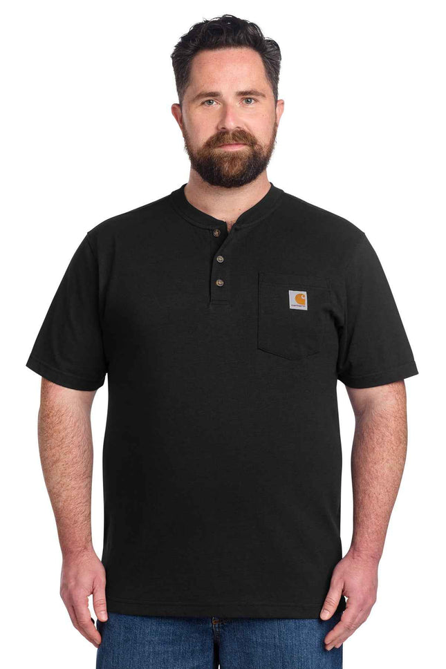Carhartt Short Sleeve Henley T Shirt CTK84 Black
