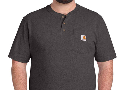 Carhartt Short Sleeve Henley T Shirt CTK84 Carbon Heather