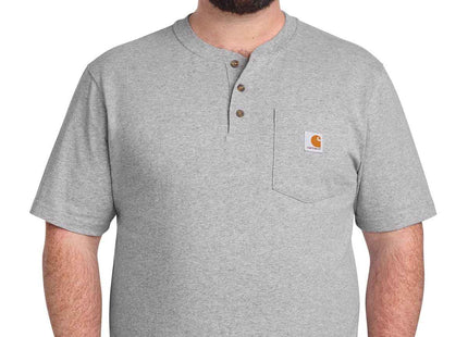 Carhartt Short Sleeve Henley T Shirt CTK84 Heather Grey