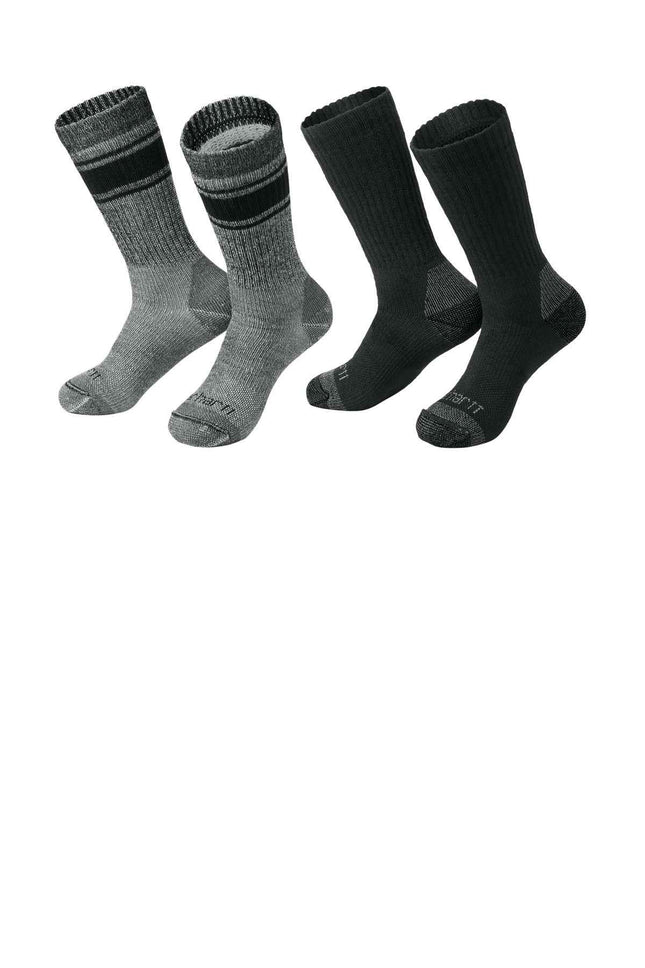 Carhartt Heavyweight Crew Sock (4Pack) CTSC1054 Assorted Black and Charcoal
