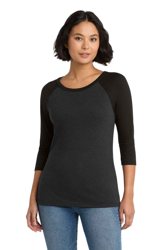 District Women's Perfect Tri 3/4Sleeve Raglan DM136L