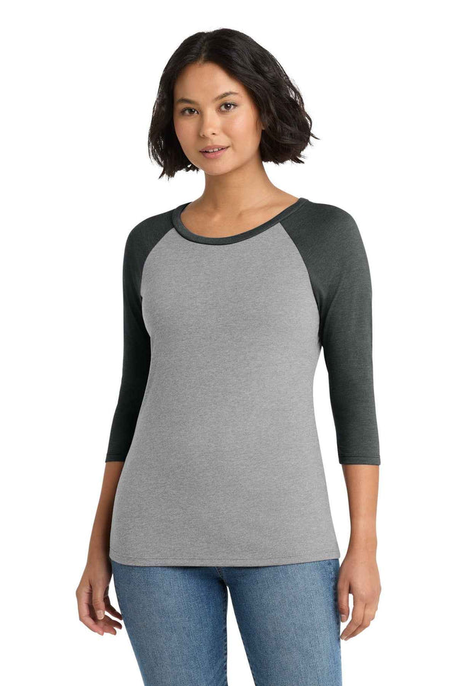 District Women's Perfect Tri 3/4Sleeve Raglan DM136L