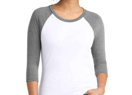 District Women's Perfect Tri 3/4Sleeve Raglan DM136L