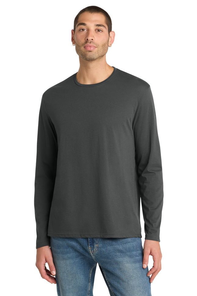 District Perfect Weight Long Sleeve Tee DT105 Charcoal