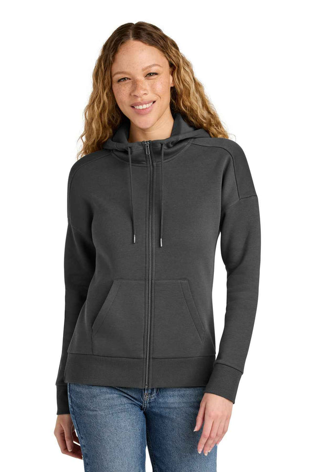District Women's Perfect Weight Fleece Drop Shoulder FullZip Hoodie DT1104