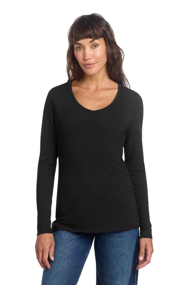 District Women's Perfect Tri Long Sleeve VNeck Tee DT135