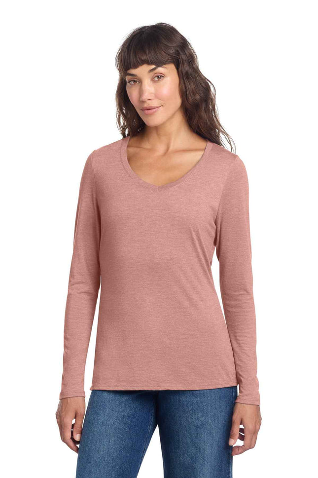 District Women's Perfect Tri Long Sleeve VNeck Tee DT135