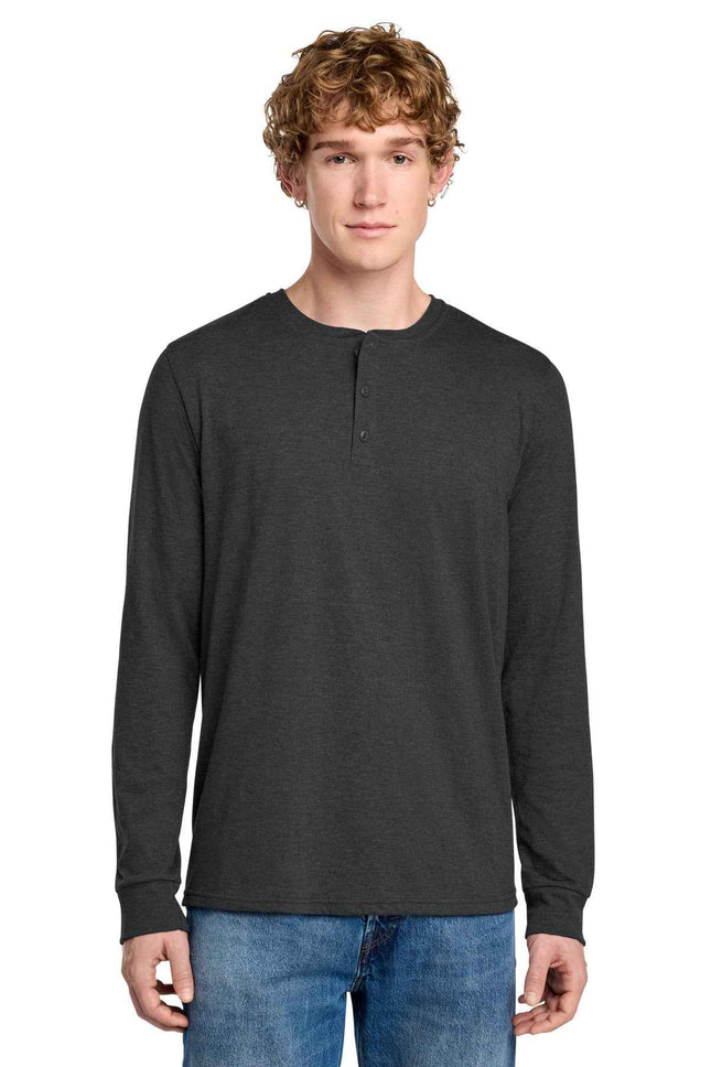 District Perfect Tri Long Sleeve Henley DT145
