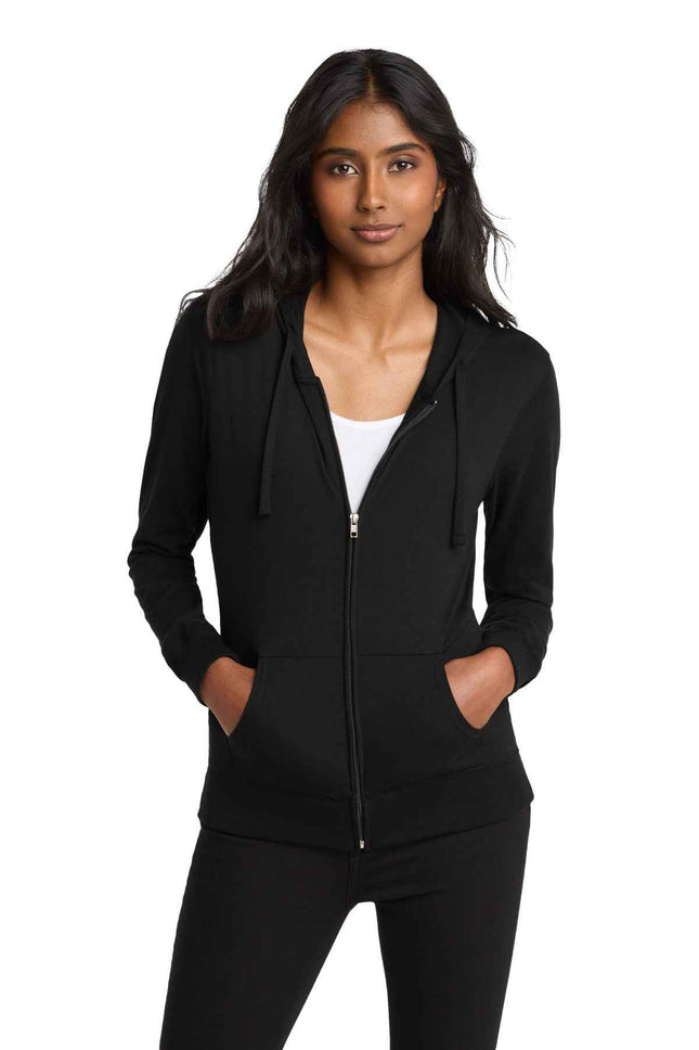 District Women's Fitted Jersey FullZip Hoodie DT2100