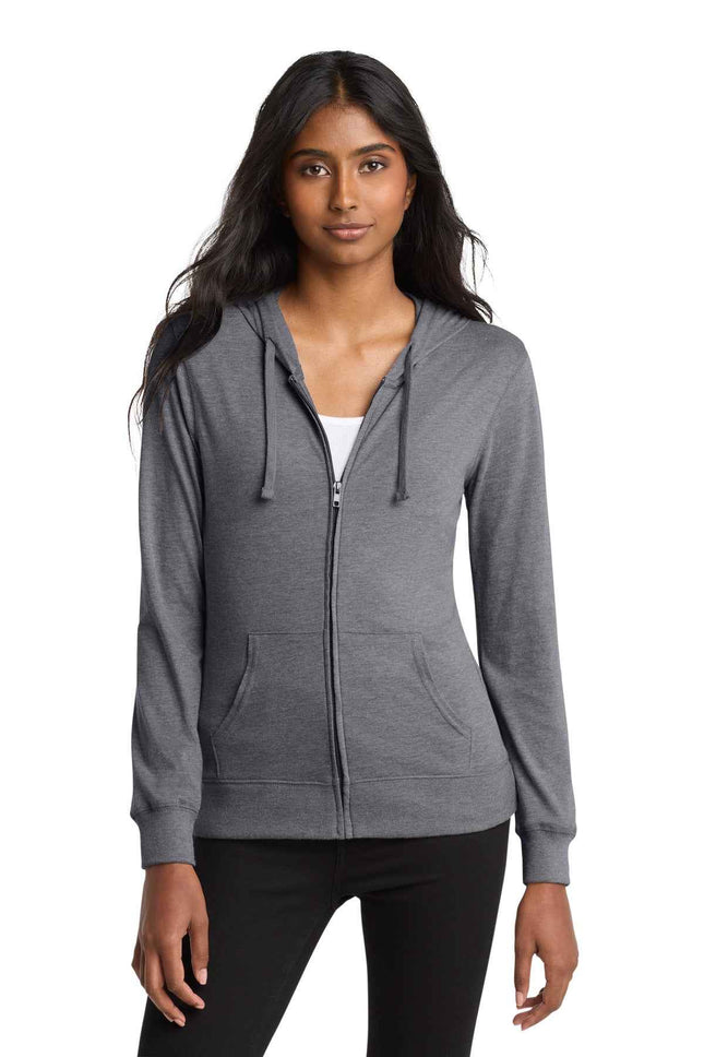 District Women's Fitted Jersey FullZip Hoodie DT2100