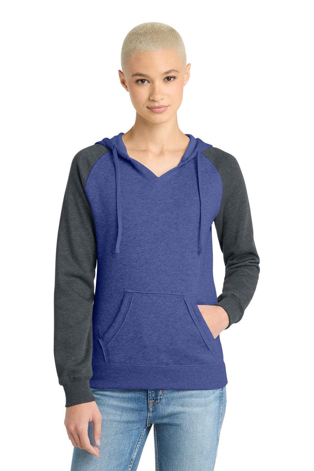 District Women's Lightweight Fleece Raglan Hoodie DT296