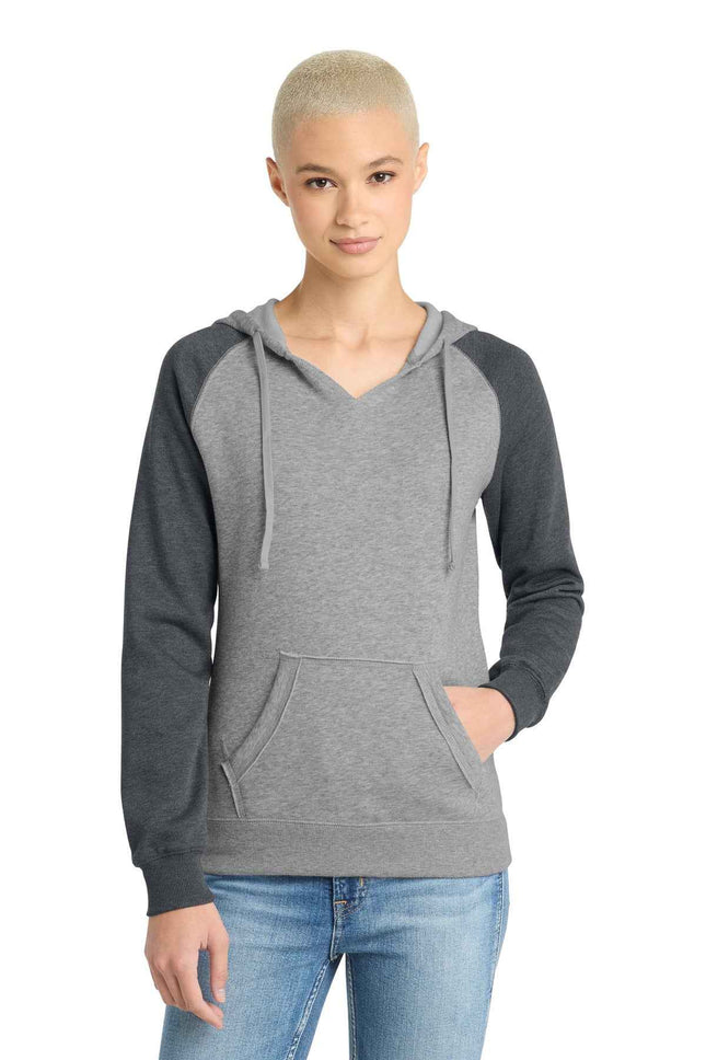 District Women's Lightweight Fleece Raglan Hoodie DT296