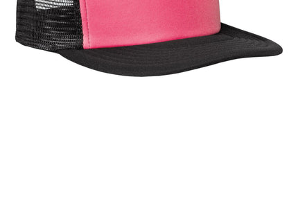 District Flat Bill Snapback Trucker Cap DT624 Neon Pink OSFA
