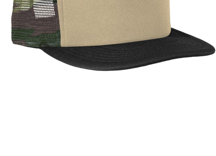 District Flat Bill Snapback Trucker Cap DT624 Military Camo OSFA