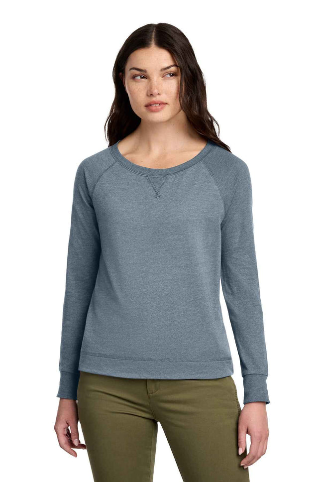 District Women's Featherweight French Terry Long Sleeve Crewneck DT672