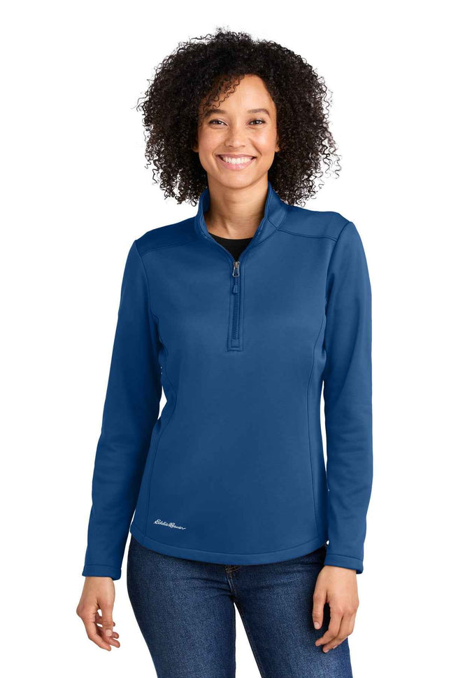 Eddie Bauer Women's Smooth Mid Layer Fleece 1/2Zip EB2370 Cobalt Blue