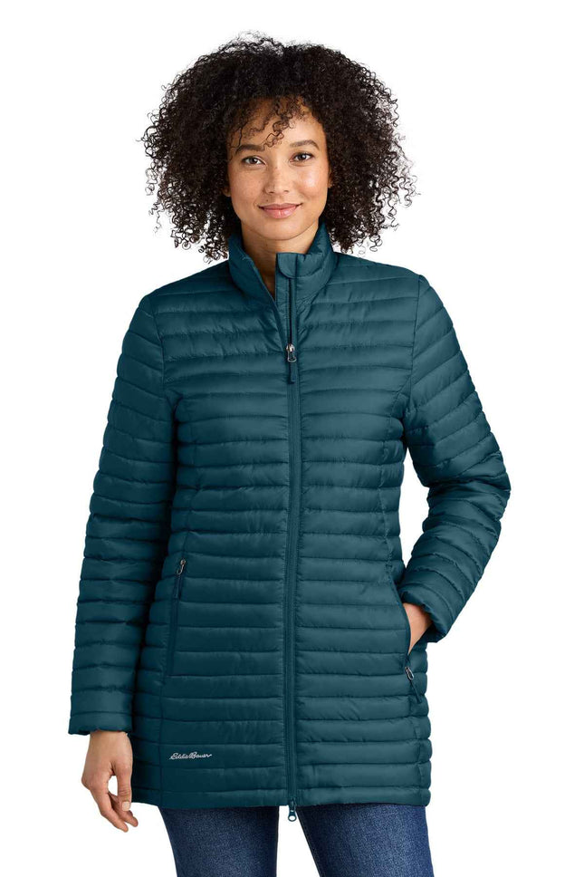Eddie Bauer Women's Packable Quilted FullZip EB515 Adriatic Blue