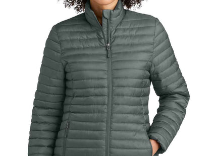 Eddie Bauer Women's Packable Quilted FullZip EB515 Metal Grey