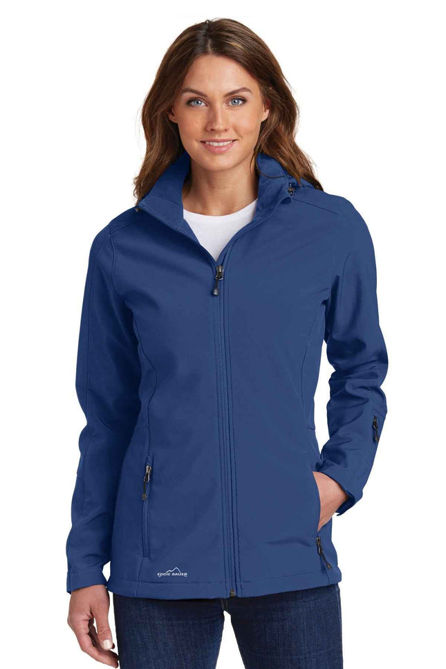 Eddie Bauer Women's Hooded Soft Shell Parka EB537 Admiral Blue
