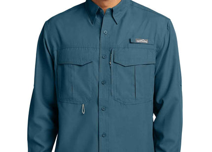 Eddie Bauer Long Sleeve Performance Fishing Shirt EB600 Gulf Teal