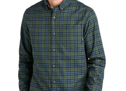 Eddie Bauer Long Sleeve Favorite Flannel Plaid Shirt EB610 Soft Olive Plaid