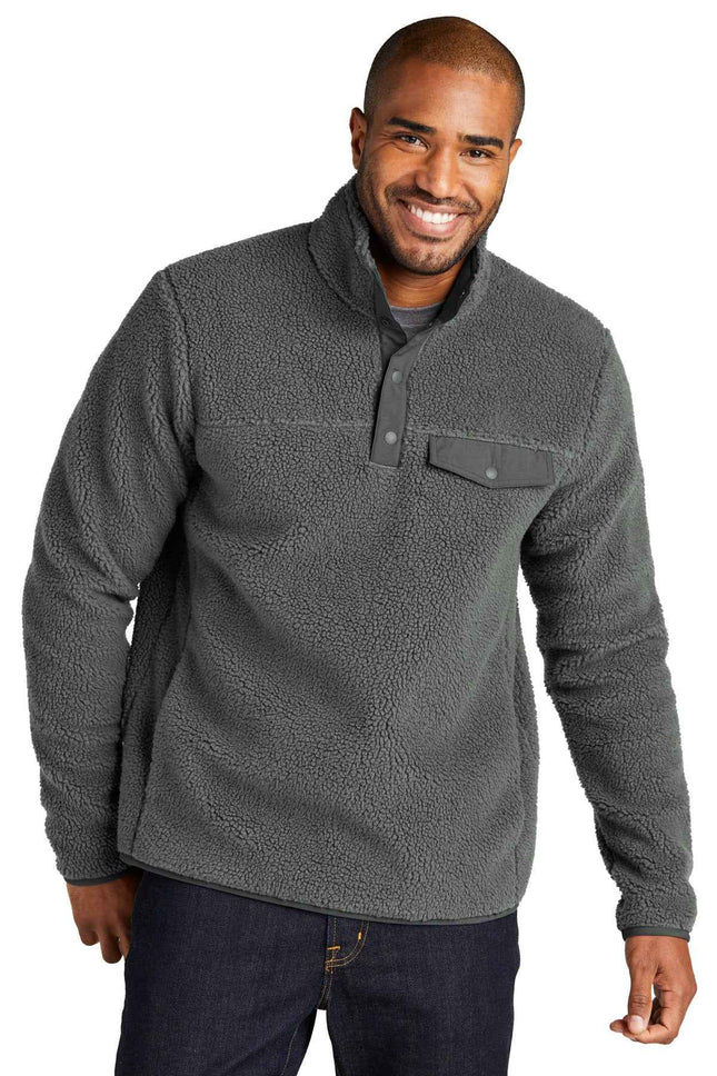 Port Authority Camp Fleece Snap Pullover F140 Grey Steel