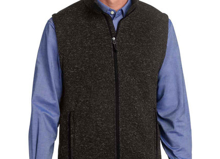 Port Authority Sweater Fleece Vest F236 Black Heather