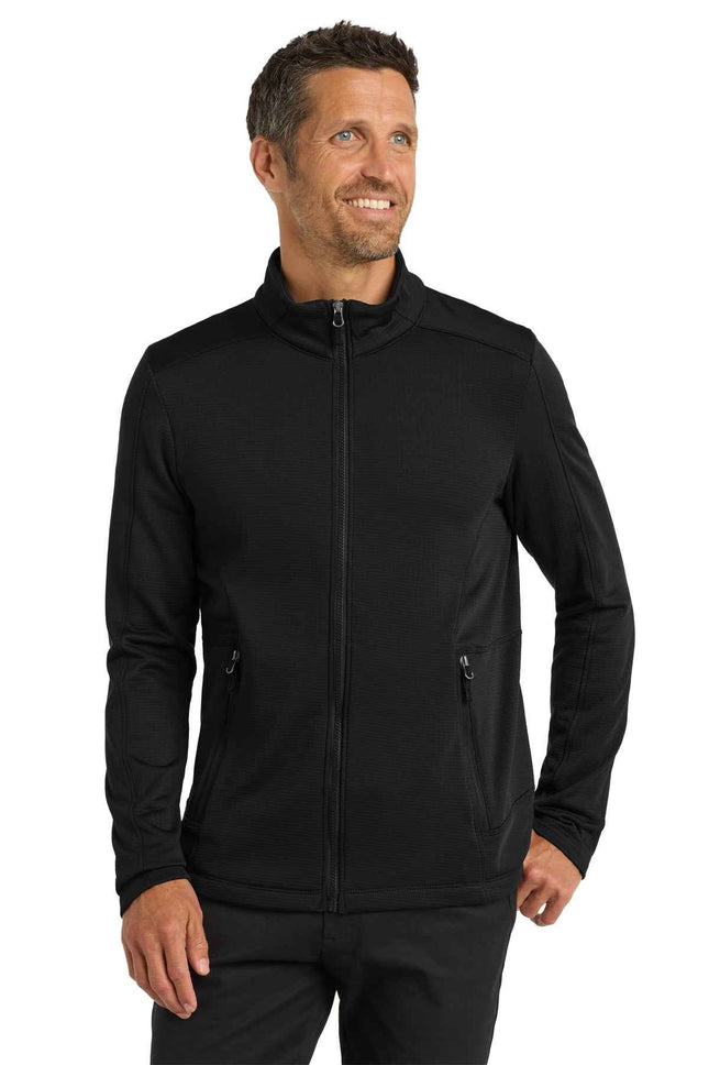Port Authority Grid Fleece Jacket F239 Deep Black