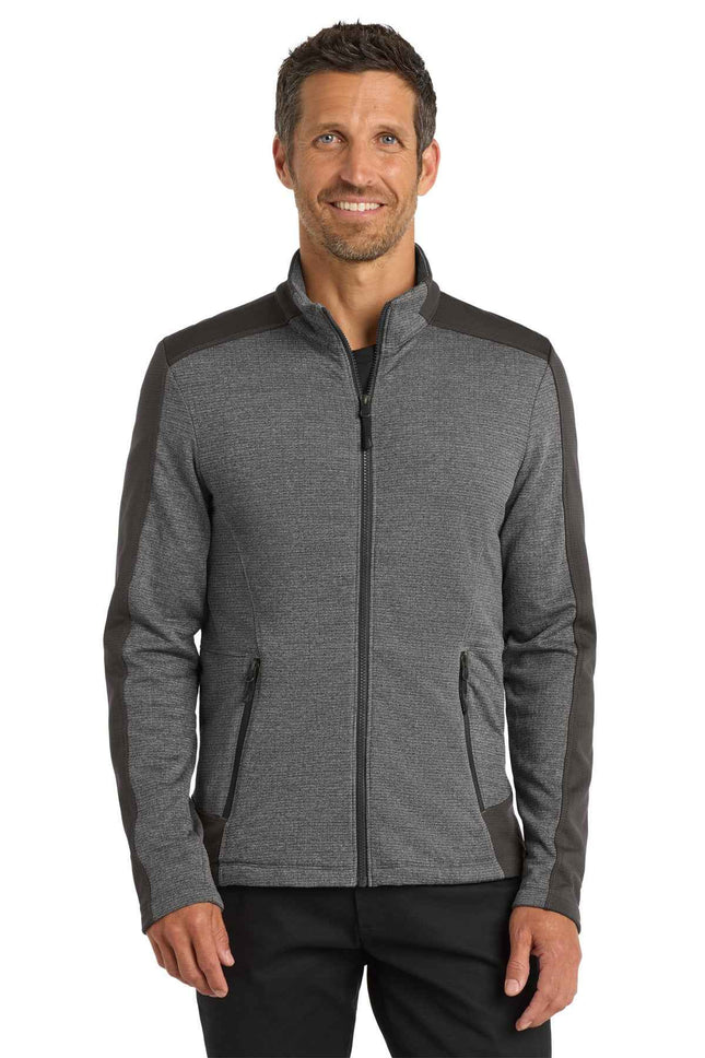Port Authority Grid Fleece Jacket F239 Grey Smoke Heather Grey Smoke