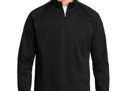 SportTek SportWick Fleece 1/4Zip Pullover F243 Black Silver