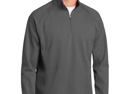 SportTek SportWick Fleece 1/4Zip Pullover F243 Dark Smoke Grey Black