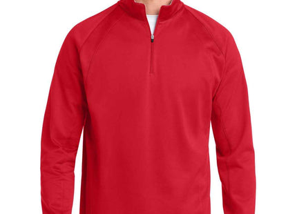 SportTek SportWick Fleece 1/4Zip Pullover F243 Deep Red Silver