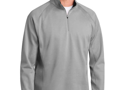 SportTek SportWick Fleece 1/4Zip Pullover F243 Silver Black