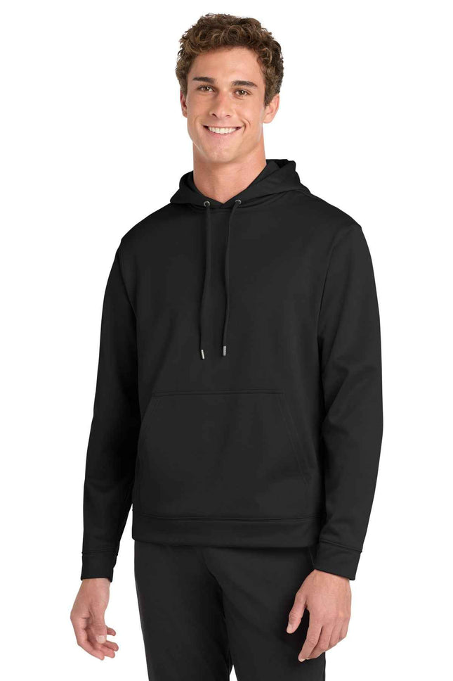 SportTek SportWick Fleece Hooded Pullover F244 Black