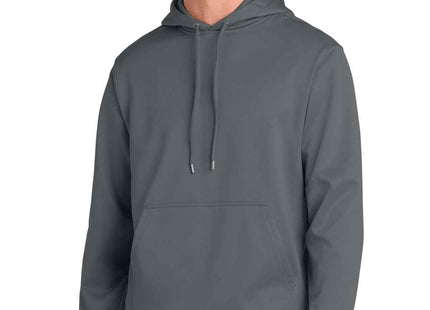 SportTek SportWick Fleece Hooded Pullover F244 Dark Smoke Grey