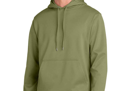 SportTek SportWick Fleece Hooded Pullover F244 Olive Drab Green
