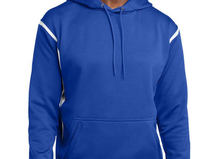 SportTek Tech Fleece Colorblock Hooded Sweatshirt F246 True Royal White